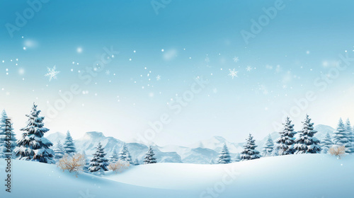 Winter banner design with fir tree background © Nimra