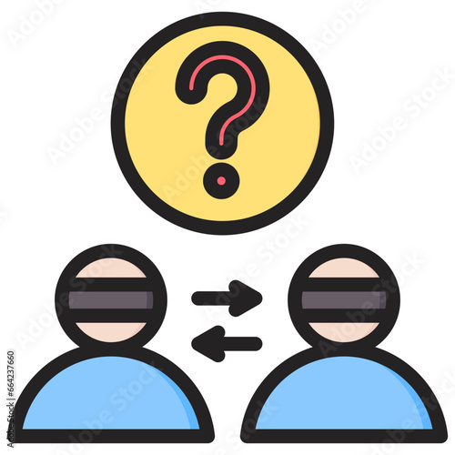 Double Blind Outline Color Icon