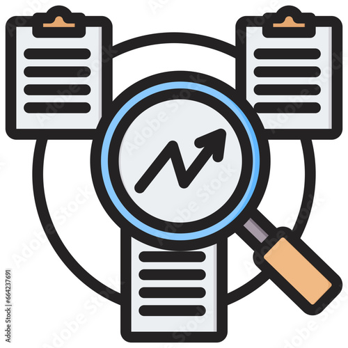 Meta Analysis Outline Color Icon