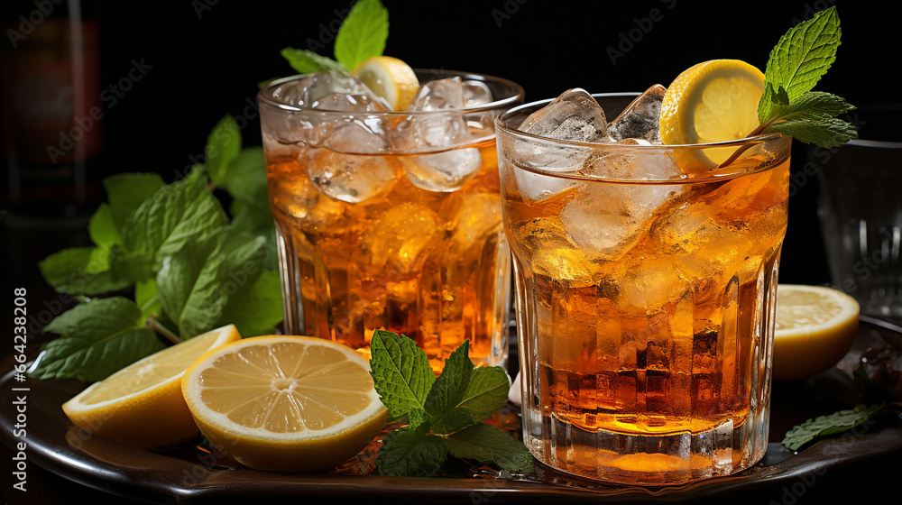 refreshing glass of iced tea garnish refreshing glass of iced tea garnish