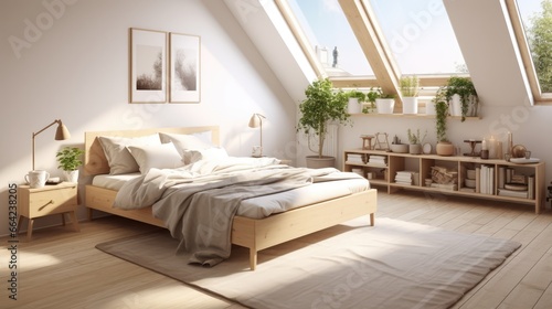 Sunlight Streaming Into Attic-Type Bedroom