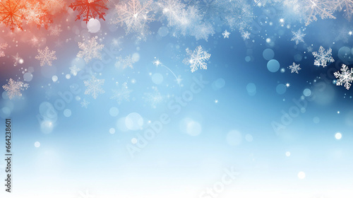 abstract christmas background with light and snowflax photo