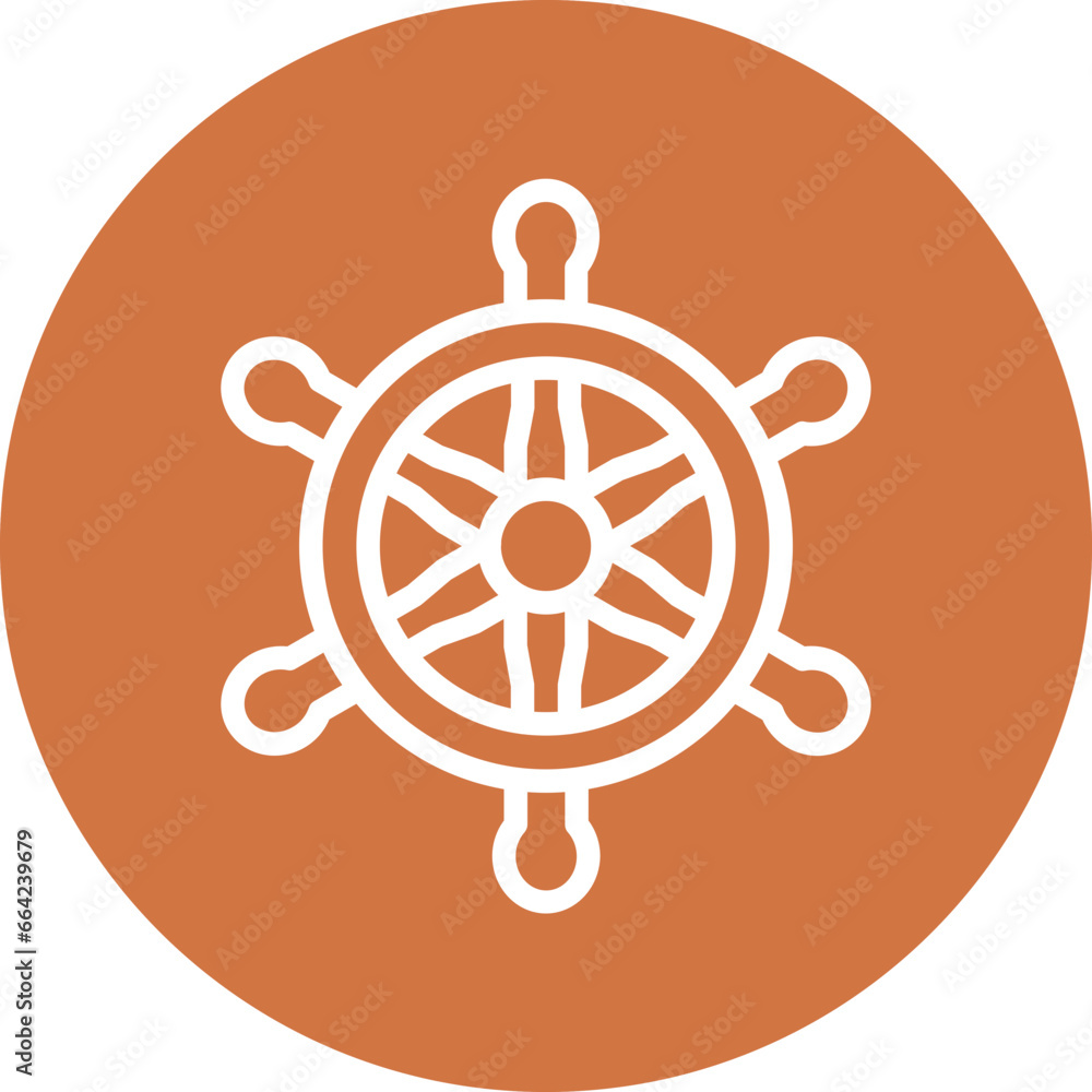 Vector Design Nautical Wheel Icon Style Vector Design Nautical Wheel Icon Style