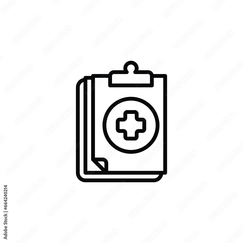 Medical clipboard outline icon. Vector illustration. The isolated icon suits the web, infographics, interfaces, and apps. Medical clipboard outline icon. Vector illustration. The isolated icon suits the web, infographics, interfaces, and apps.