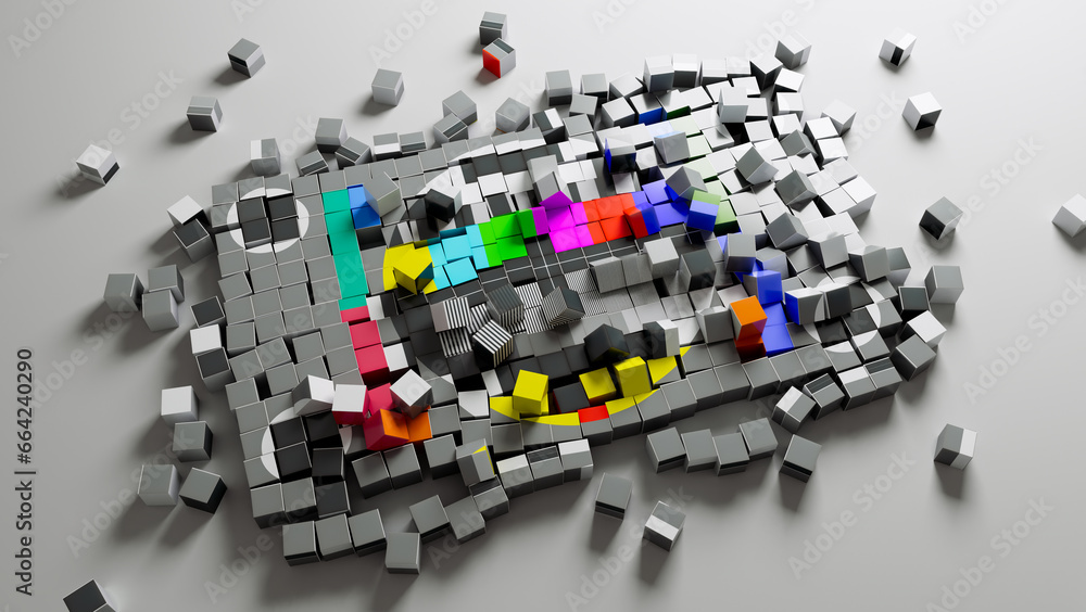 Obraz premium TV Test Pattern Fragmented Concept