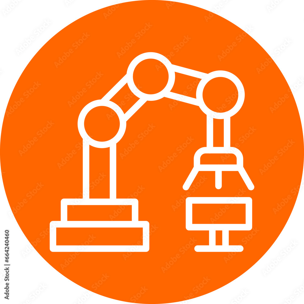 Vector Design Robotic Arm Icon Style Vector Design Robotic Arm Icon Style