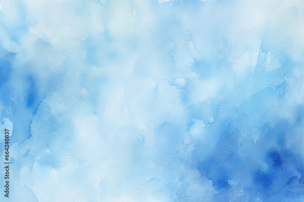 Blue Watercolor Painting with Gradient Effect and Abstract Texture