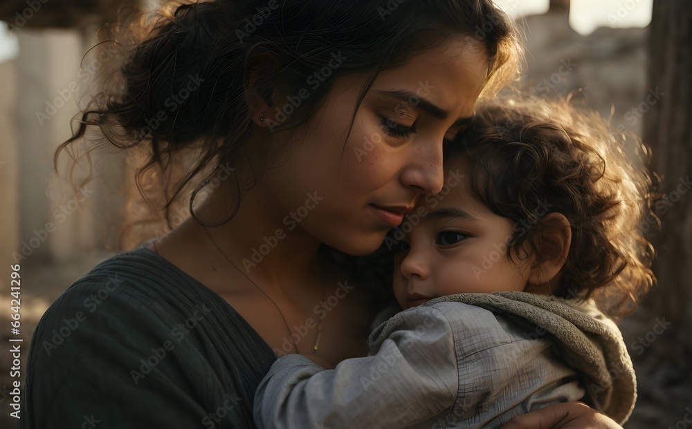  A Mother's Love Amidst the Chaos – A Touching Portrait of Resilience, Peace, and the Urgent Call to End War