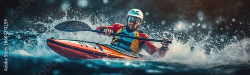 Photographie Kayak slalom concept banner