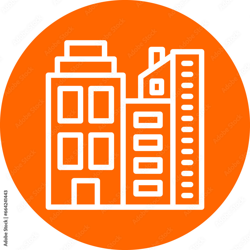 Vector Design Cityscape at Dusk Icon Style Vector Design Cityscape at Dusk Icon Style