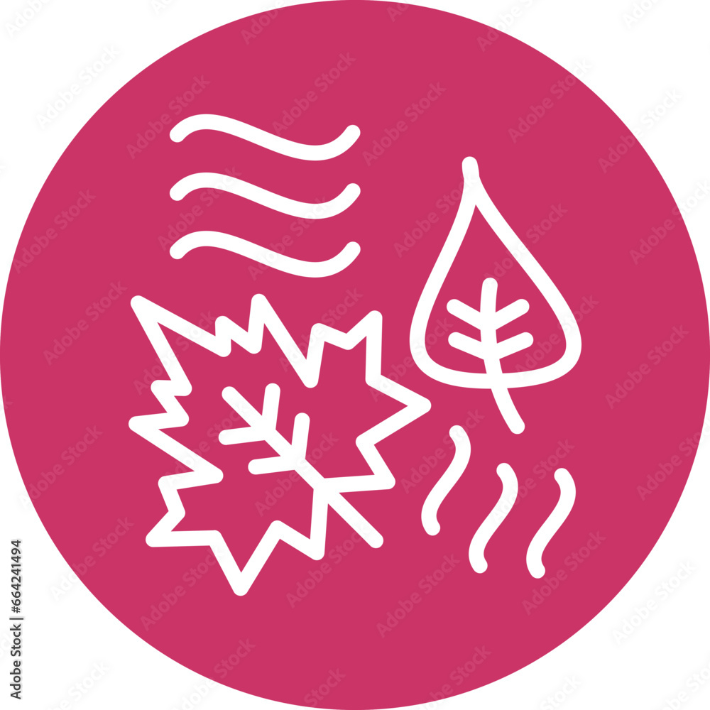 Vector Design Leaf Fluttering in Wind Icon Style