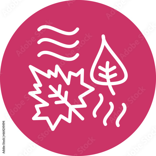 Vector Design Leaf Fluttering in Wind Icon Style