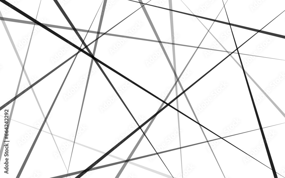 Random chaotic lines like abstract geometric pattern or texture. Abstract background with random black lines