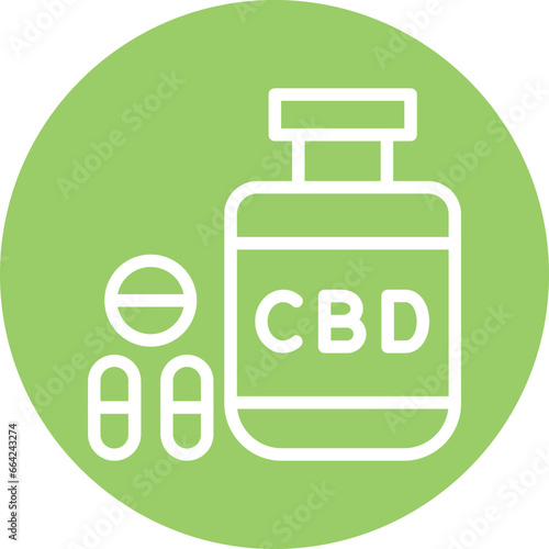 Vector Design Bio Cbd Per Capsule Icon Style