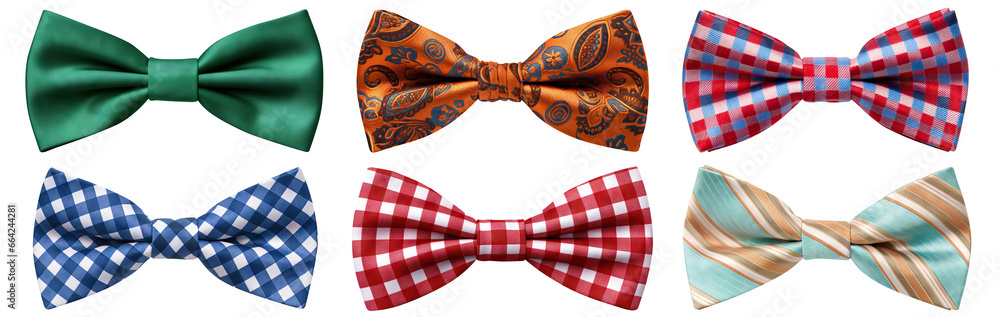 Set of stylish bow ties cut out Set of stylish bow ties cut out