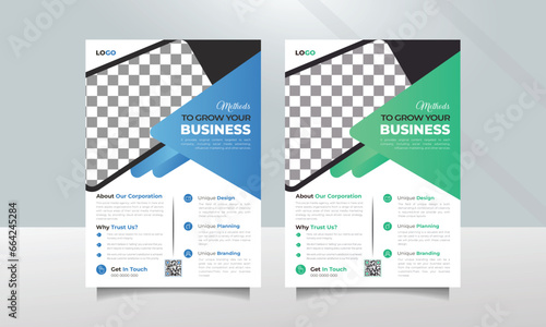 A modern minimalist flyer template that can be used for a business profile