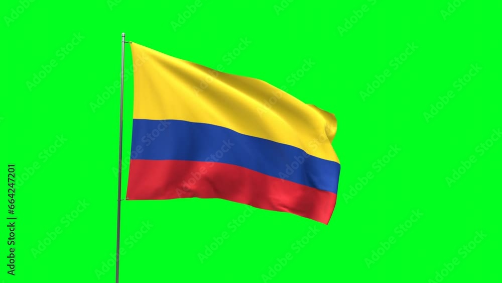 Flag of Colombia on green background, Flag looping video Flag of Colombia on green background, Flag looping video