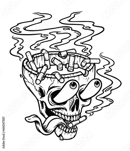 cigarettes for your head line illustration