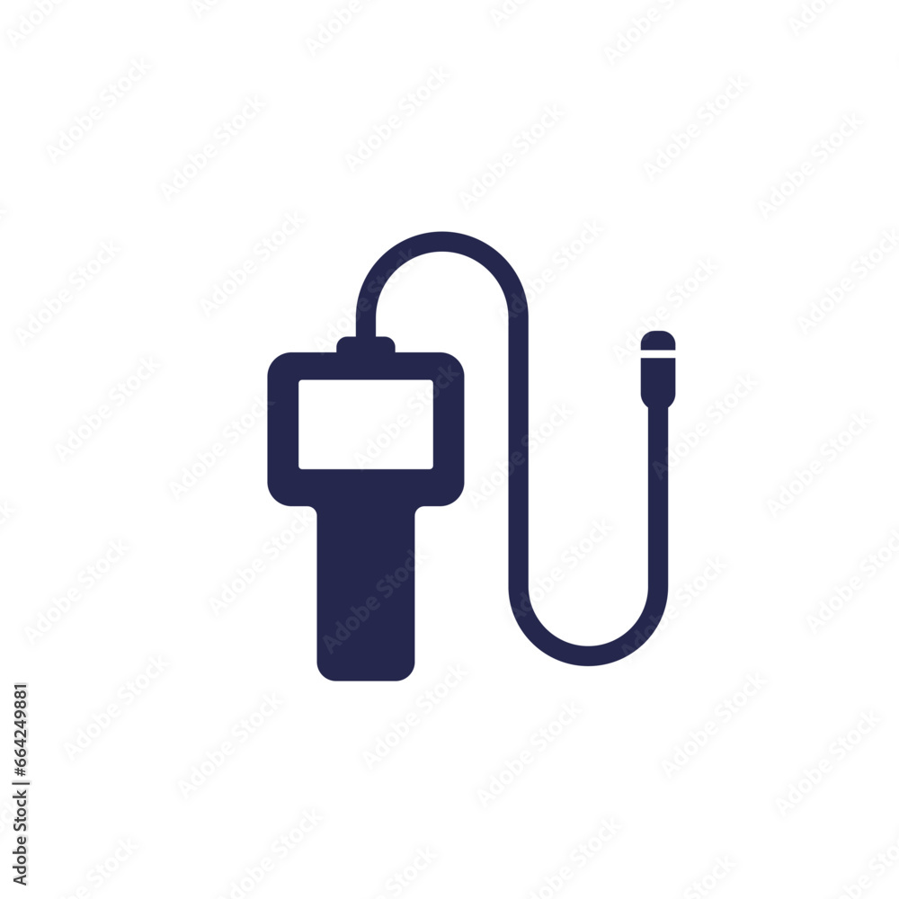 endoscope icon, inspection camera on white endoscope icon, inspection camera on white