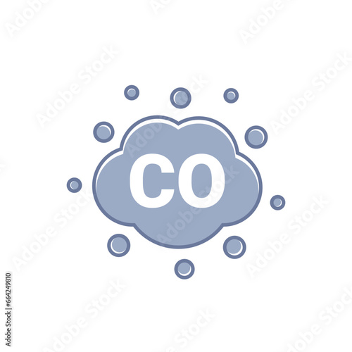 carbon monoxide icon with CO gas cloud