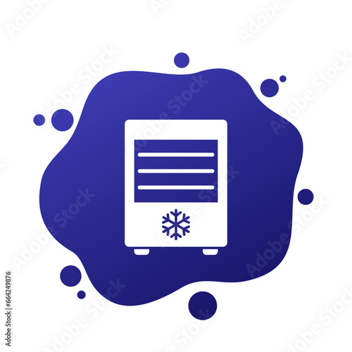 fridge, shop freezer vector icon