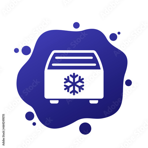 fridge or chiller icon, supermarket freezer vector