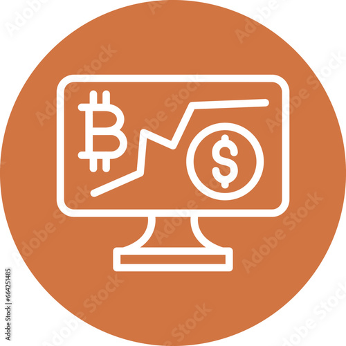 Cryptocurrency Investment Icon Style