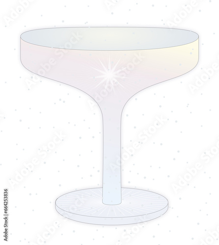 A beautiful design of a cocktail or champagne glass in a minimalist design. Pastel and soft shade.