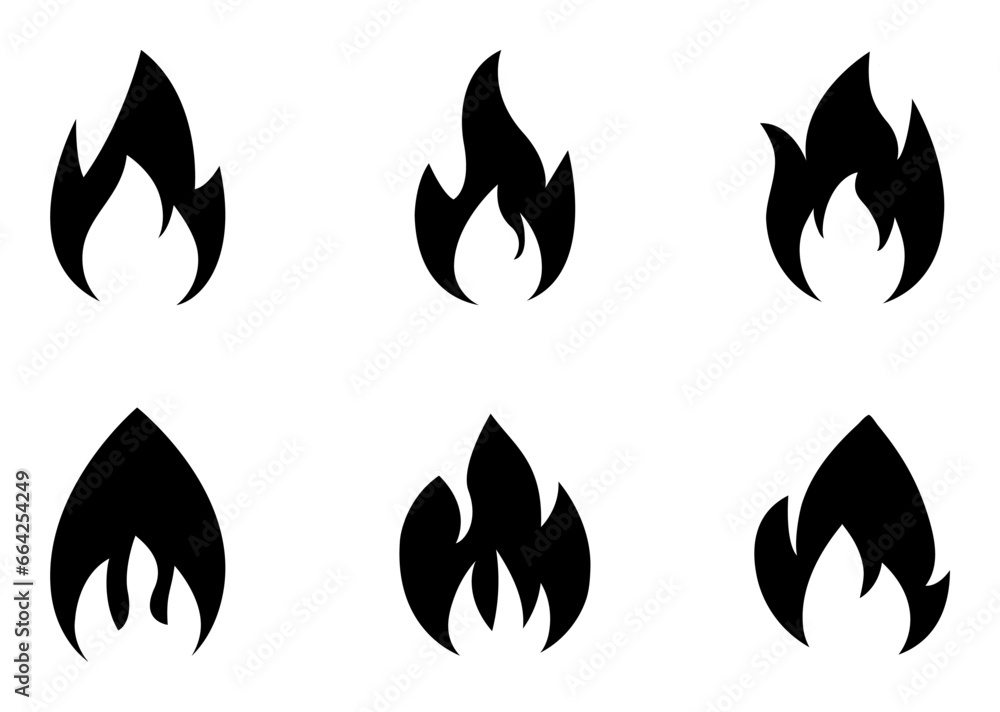 Fire icon set. flame, flames, burn, burning, heat, hot, danger, bonfire, campfire, fireball, kitchen, explosion, flaming, icons. Black solid icon collection. Vector illustration Fire icon set. flame, flames, burn, burning, heat, hot, danger, bonfire, campfire, fireball, kitchen, explosion, flaming, icons. Black solid icon collection. Vector illustration