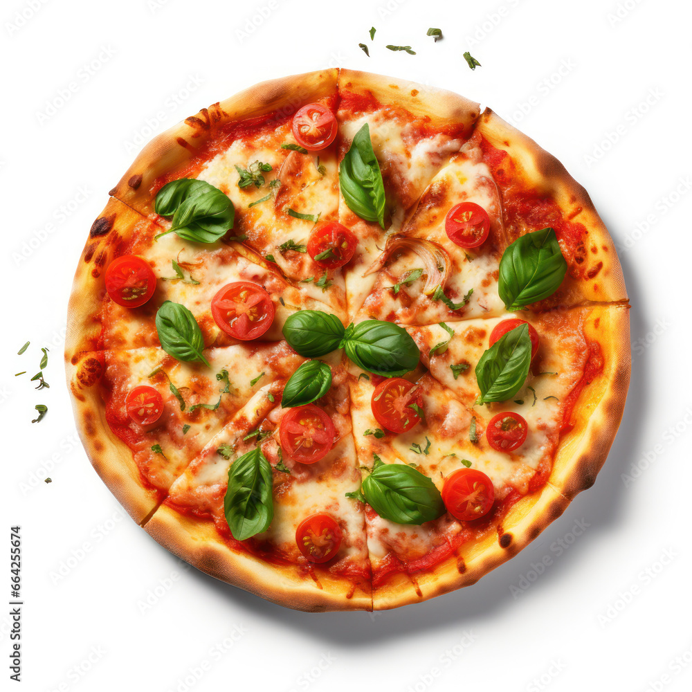 Pizza Studio Shot Isolated on Clear Background, Food Photography, Generative AI