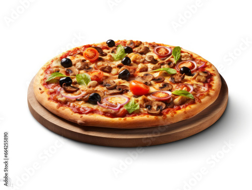 Pizza Studio Shot Isolated on Clear Background, Food Photography, Generative AI