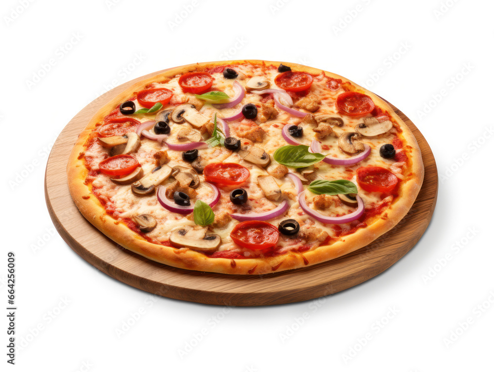 Pizza Studio Shot Isolated on Clear Background, Food Photography, Generative AI