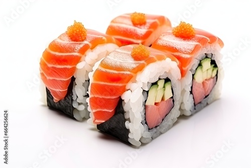 Sushi isolated on white background.