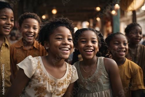 African American Children Beaming with Happiness