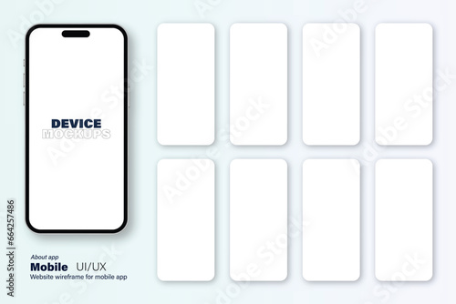 Mobile ui ux mockup application interface smartphone mock up template 3d banner or poster design vector file