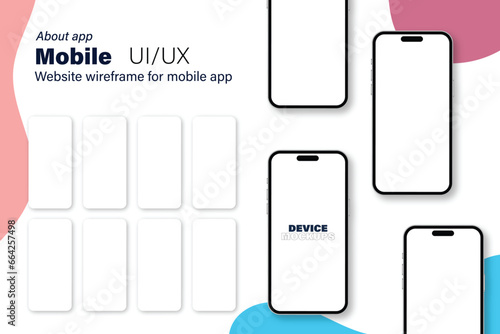 Mobile ui ux mockup application interface smartphone mock up template 3d banner or poster design vector file