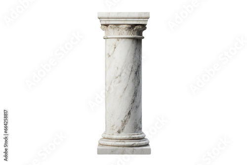 Classical Marble Column on transparent background.