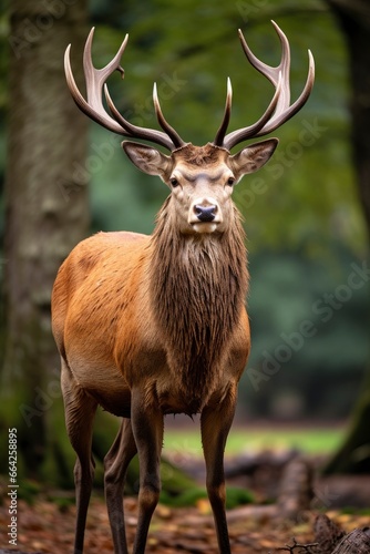 Close up of red deer stag.