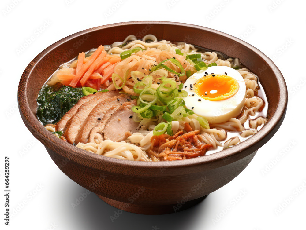Ramen Noodles Studio Shot Isolated on Clear Background, Generative AI Ramen Noodles Studio Shot Isolated on Clear Background, Generative AI