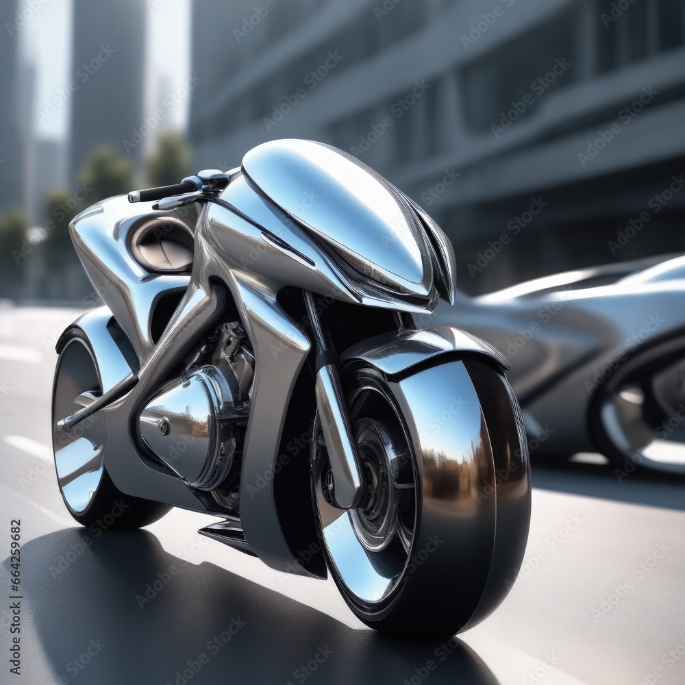 Electric luxury concept bike with futuristic supersonic aerodynamic design