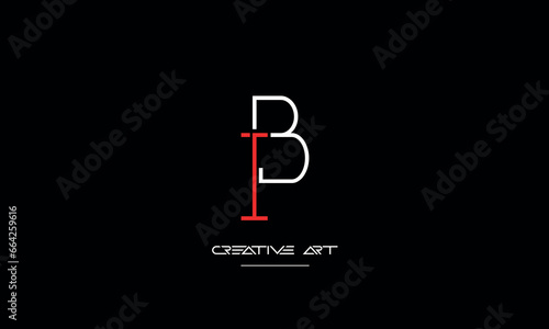 BI, IB, B, I abstract letters logo monogram