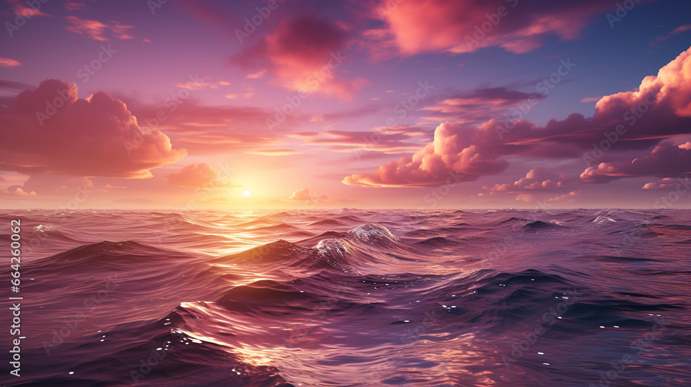 sunset over the sea HD 8K wallpaper Stock Photographic Image