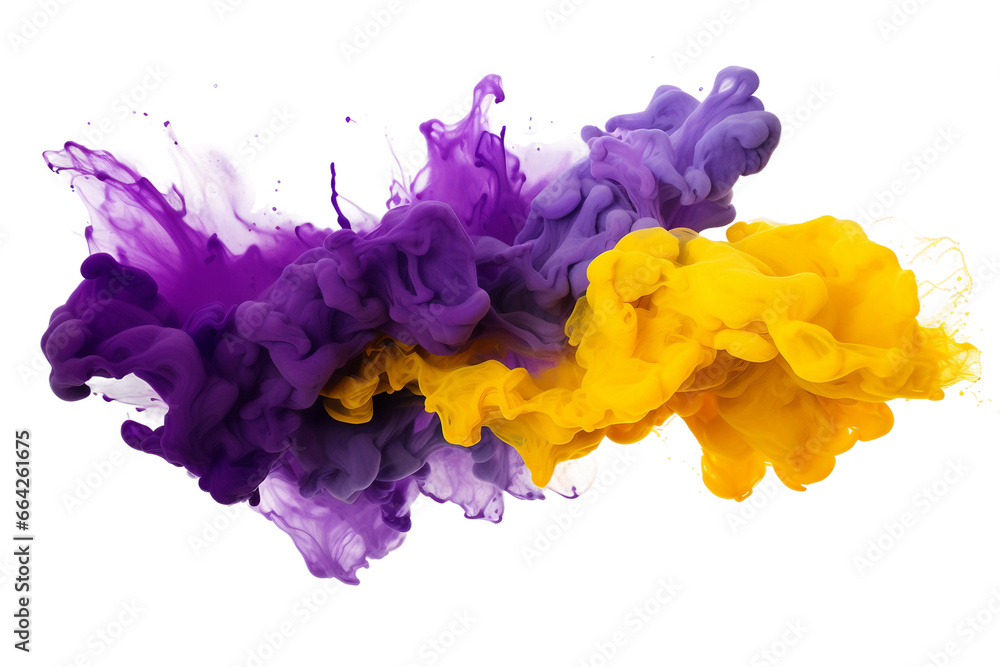 Purple and Yellow Cloud on transparent background.