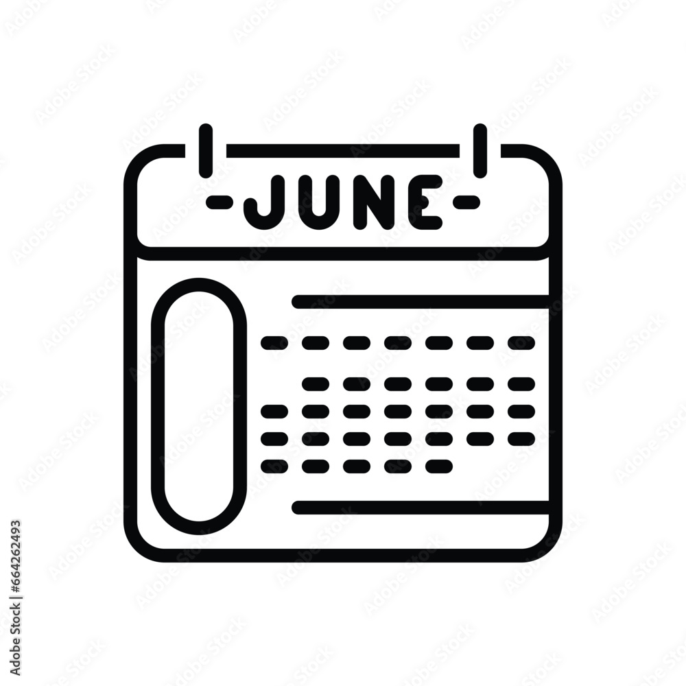 Black line icon for june Black line icon for june