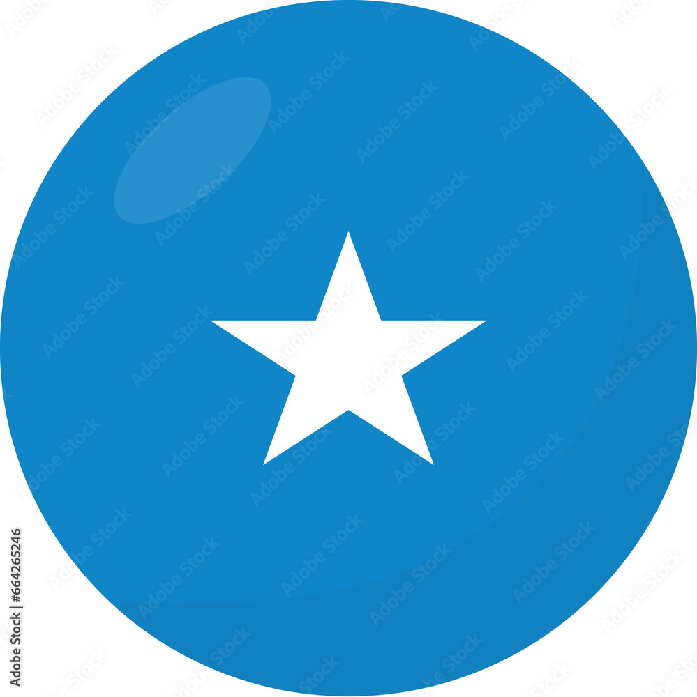 Somalia flag circle 3D cartoon style. Somalia flag circle 3D cartoon style.