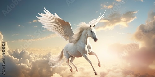 A white horse with wings. © AbulKalam