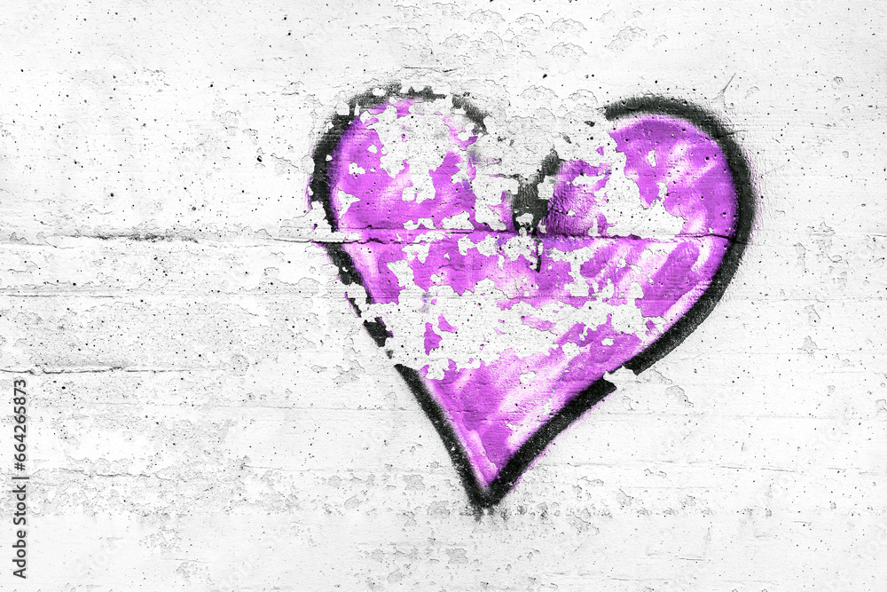 Painted purple abstract heart