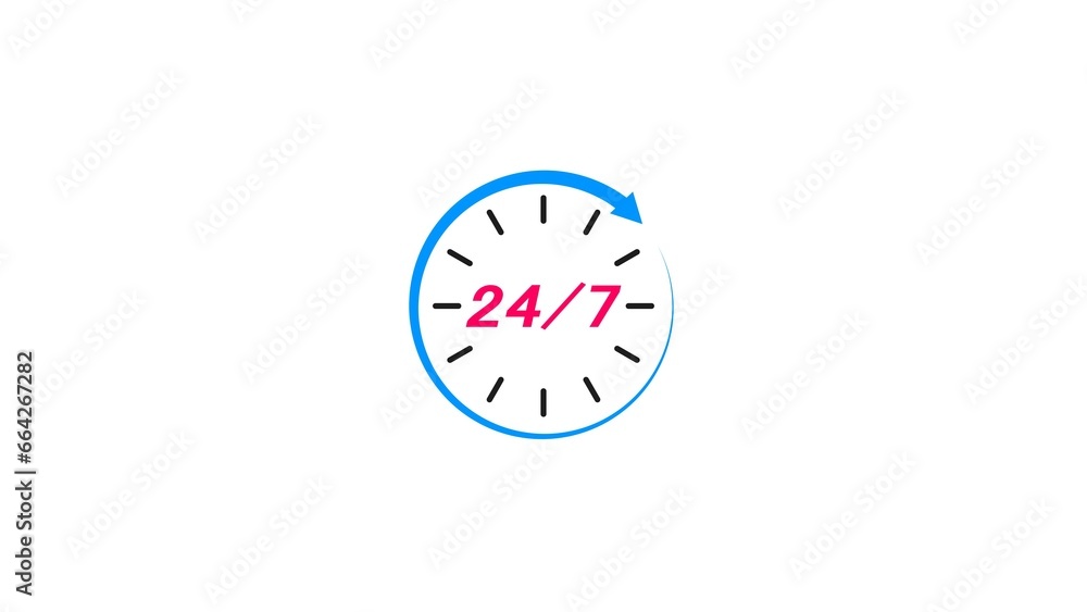 abstract 24 hours open timer clock illustration 4k abstract 24 hours open timer clock illustration 4k