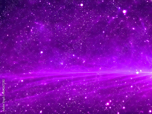 Digital purple particles wave and light abstract background with shining dots stars