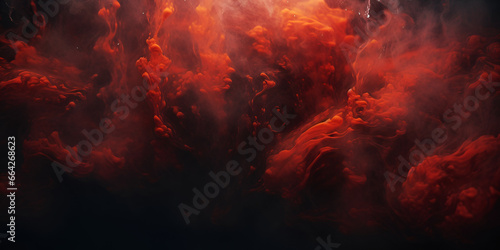 Black and red smoky and fire sparks background  photo